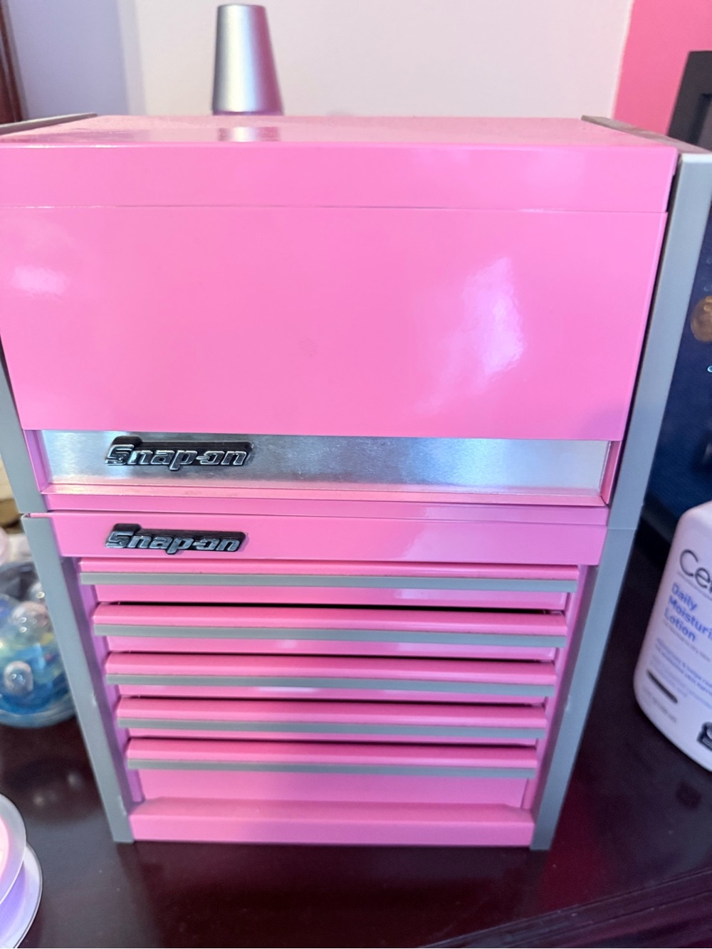 Snap Pink Metal Drawer Tool Organizer Chest